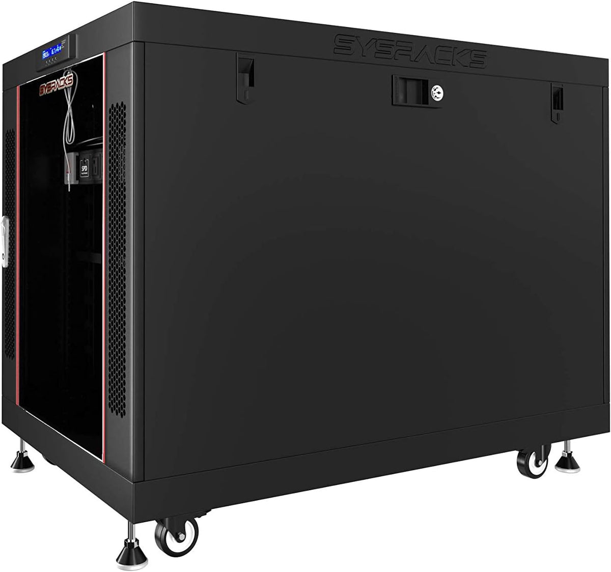 15U 35 inch Deep Server Rack Cabinet Enclosure with Cooling Fans, LCD Screen, Thermostat, PDU, Casters, Shelf D6706