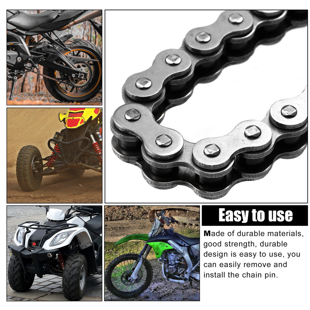 520 Motorcycle Chain 114 Link Non O-Ring with Connecting Master Link V80834