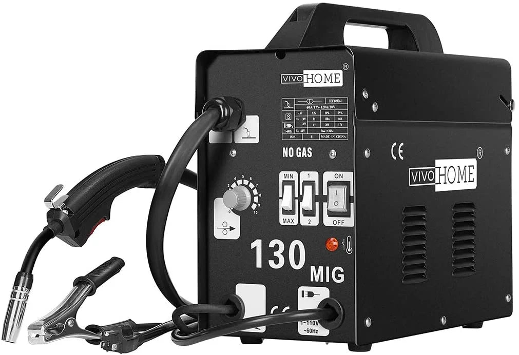 Portable No Gas MIG 130 Welder Machine 110V Black V6842