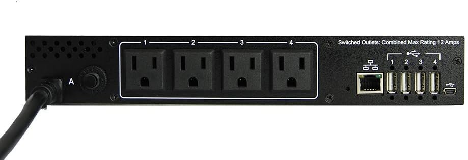 4 Outlet Managed PDU, 115VAC/15A, 1U Rackmount F4875