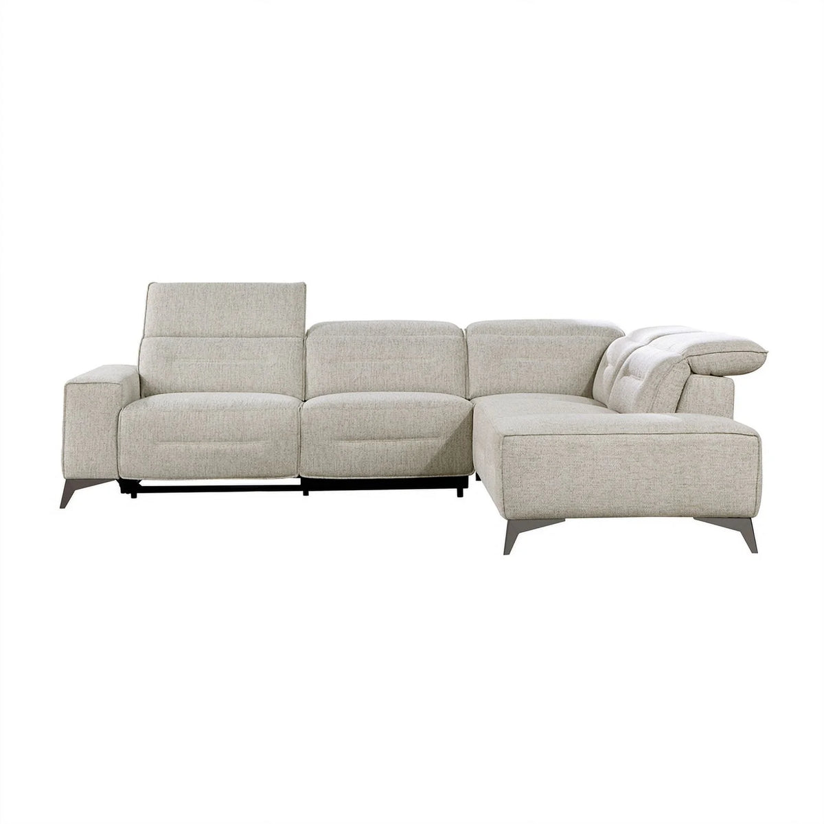 Sand Chenille 2pc Power Sectional with Right Chaise Y195851