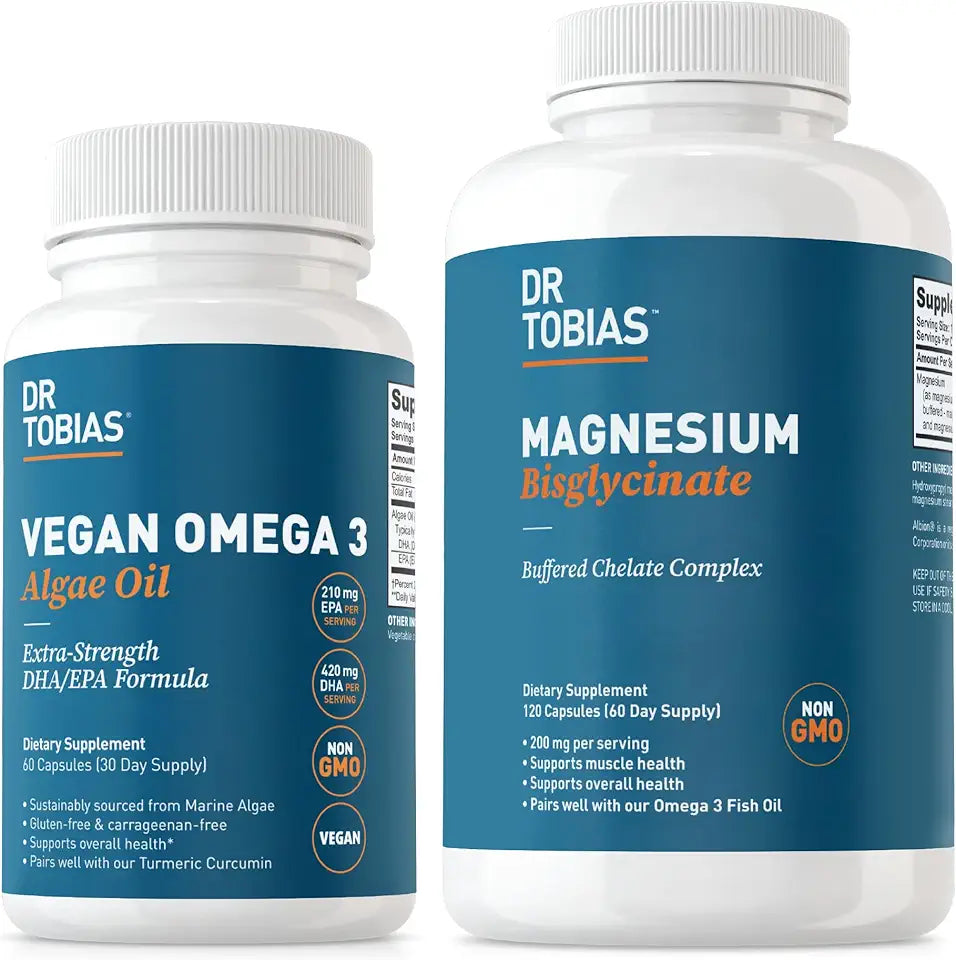 Vegan Omega 3 Algae Oil and Magnesium Bisglycinate N694