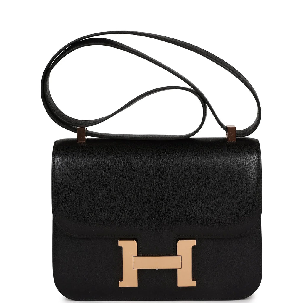 Black Chevre Leather Bag E8411