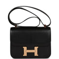 Black Chevre Leather Bag E8411