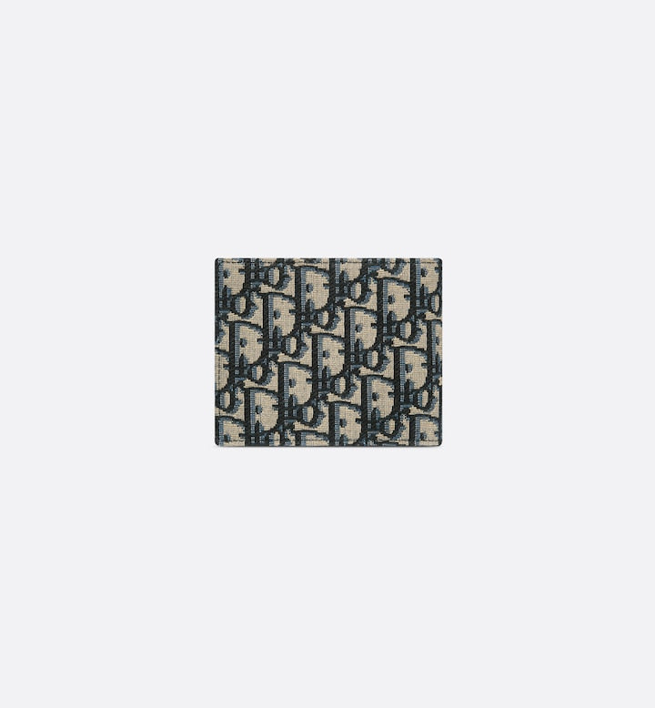 Beige and Black Oblique Jacquard Wallet R474