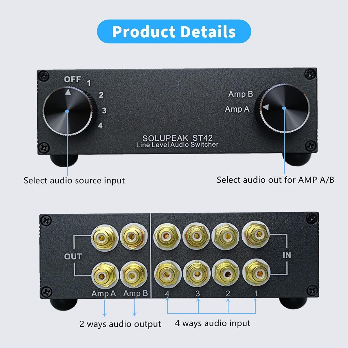 4-Way RCA Audio Switch Splitter Box Pack of 2 Y11700