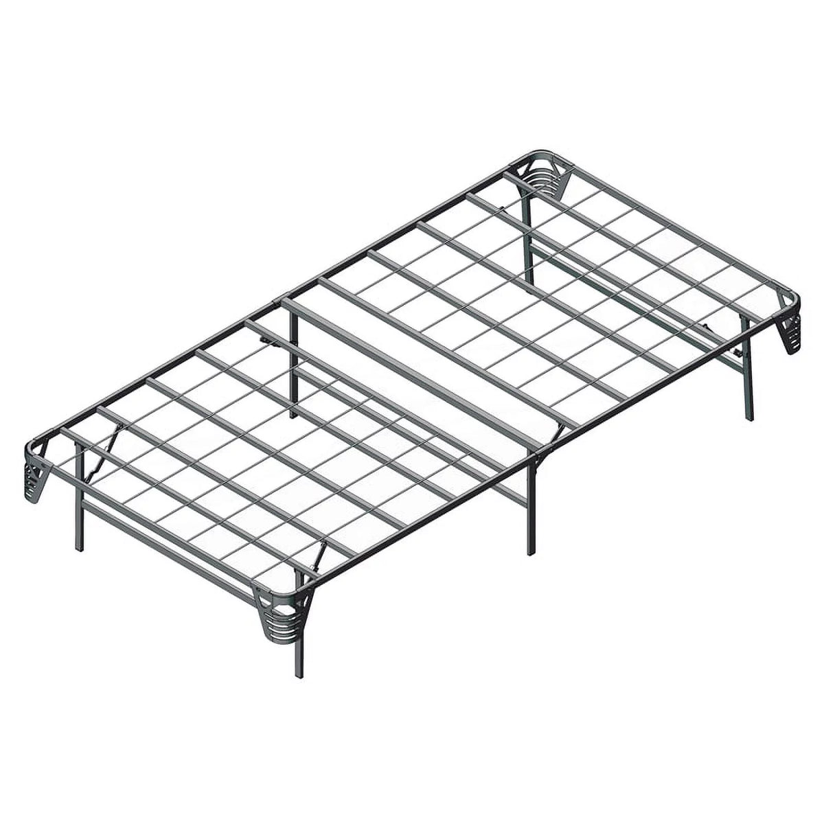 Transitional Metal Twin Bed Frame in Silver I607
