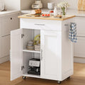White Rolling Kitchen Island with Storage H761392