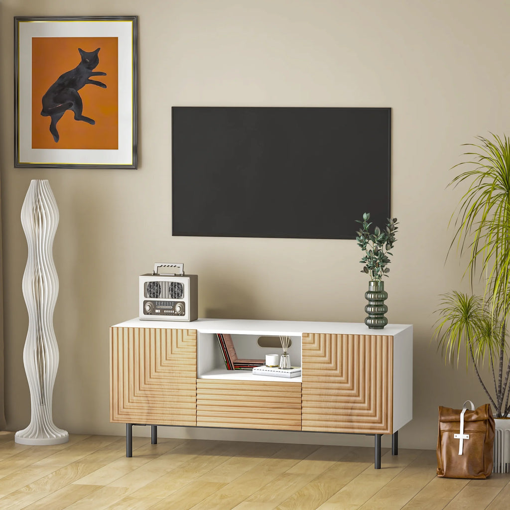 47” Mid Century Modern TV Entertainment Cabinet with Storage Doors A724242