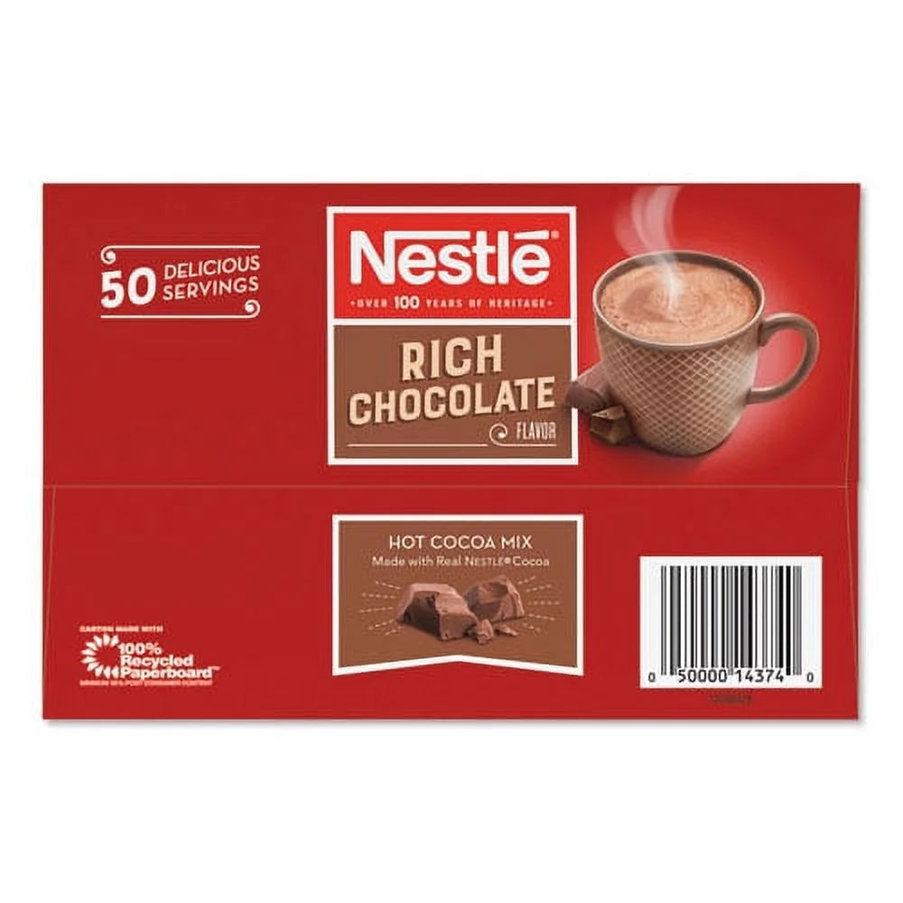 Hot Cocoa Mix, Rich Chocolate, .71oz, 50/box, Bundle of 2 Boxes C656989