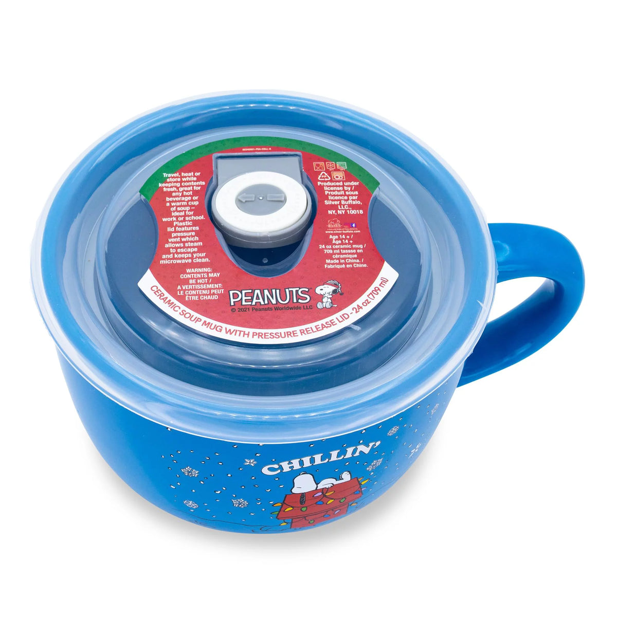 Ceramic Soup Mug With Vented Lid 24 Ounces M27591