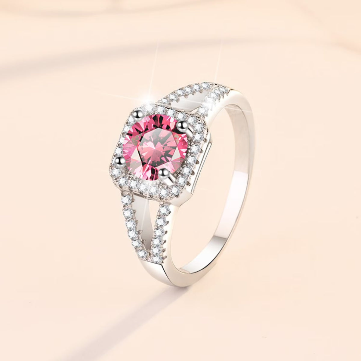 1ct Round Cut Moissanite Engagement Ring S925 Sterling Silver X1823