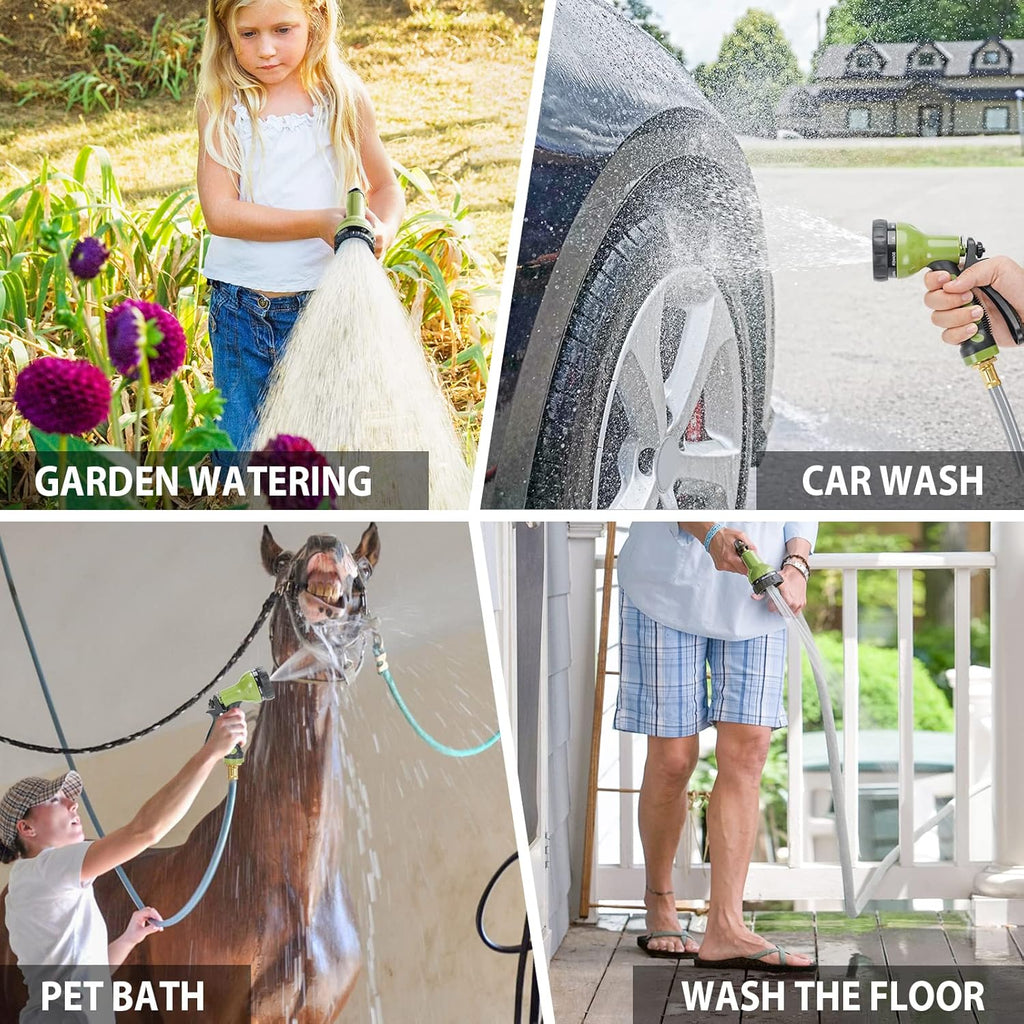 Retractable Wall Mount Garden Hose Reel with 9 Patterns Hose Nozzle L41846