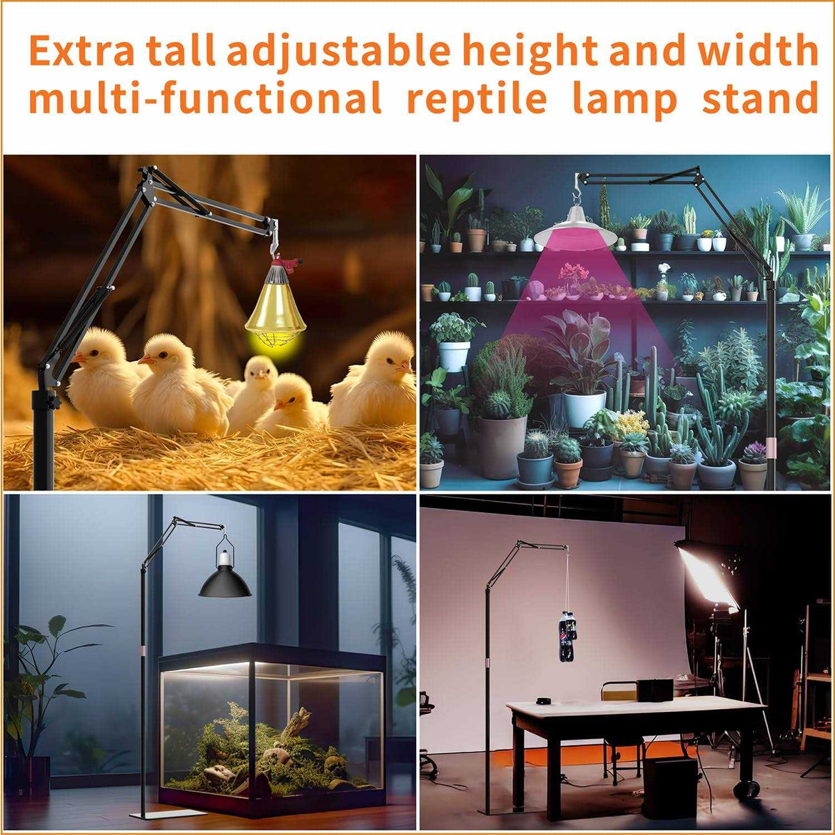 Reptile Dual Lamp Stand with Two Hooks M834