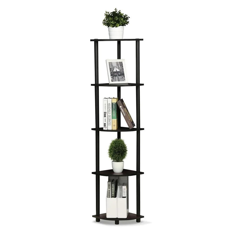 5 Tier Corner Display Rack in Dark Walnut L658