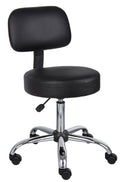 Black Medical Spa Stool with Back I17354